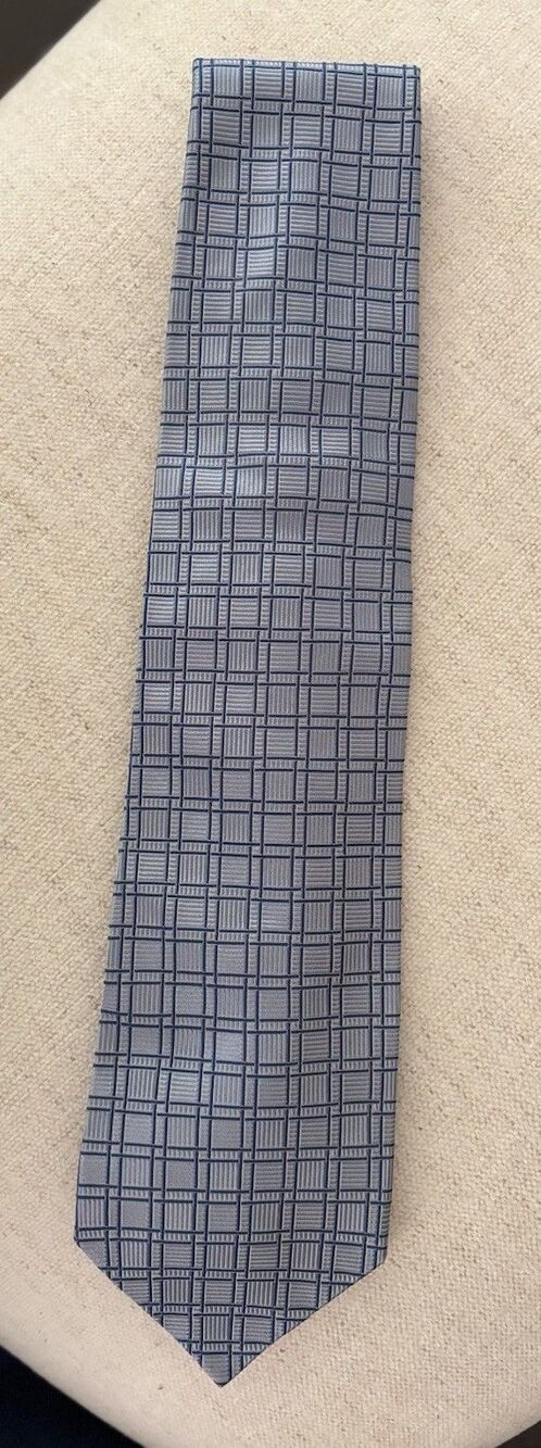 Faconnable Classic Grid Hand Made OS Silk Tie MSRP $135
